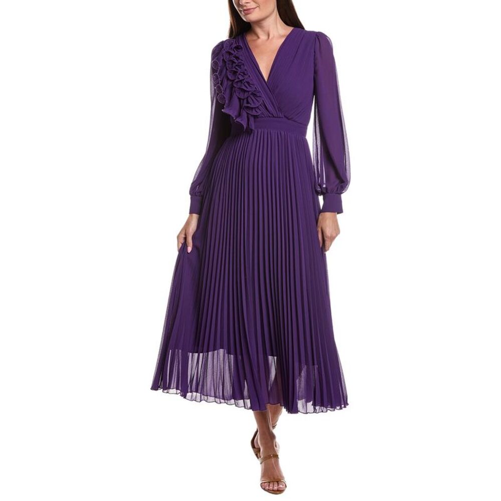 Burryco Womens Purple Solid Maxi Dress, Purple